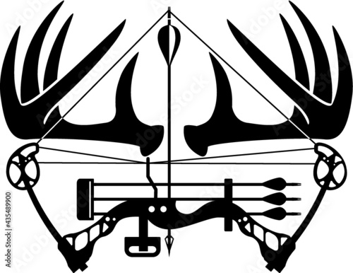 compound bow and hunting arrow