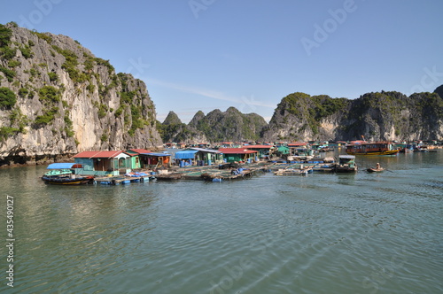 Floating village in Ha Long Bay, Vietnam