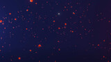 dark abstract background with particles and blue-red glow. 3d render illustration