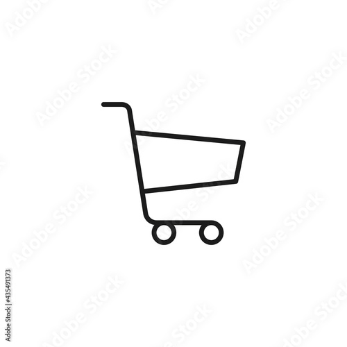 Shopping cart vector icon, Push cart line symbol
