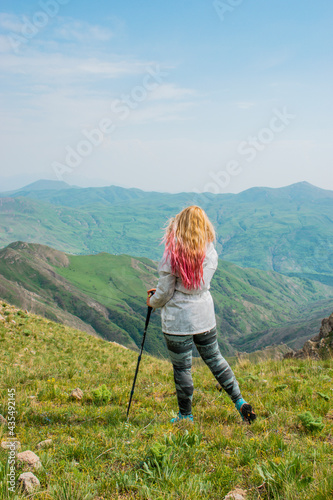 hiker in mountains