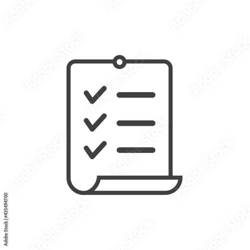 Checklist, modern clipboard line icon.