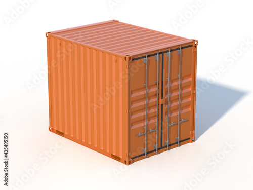 Metallic ship cargo container isolated 3D illustration