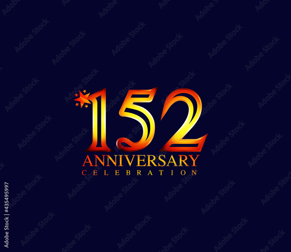 Bright Color Star Design Shape element, 152 Year Anniversary, Invitations, Party Events, Company Based, Banners, Posters, Card Material