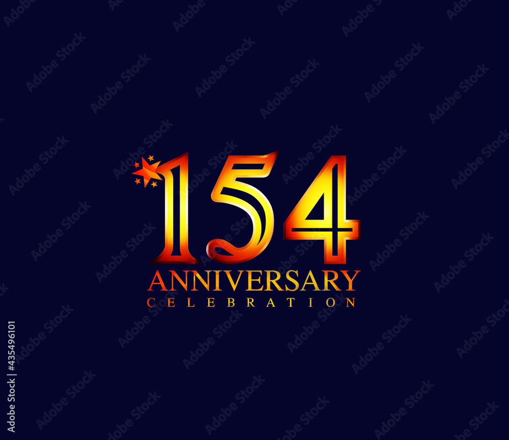 Bright Color Star Design Shape element, 154 Year Anniversary, Invitations, Party Events, Company Based, Banners, Posters, Card Material