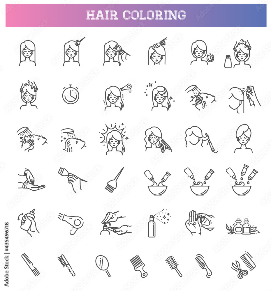 Hair coloring and styling process Hair coloring and styling process