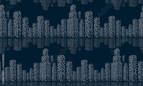 The seamless background with a night city.