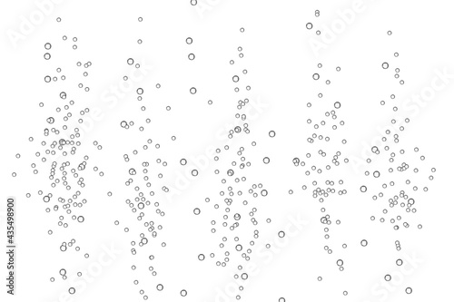 Underwater Fizzy sparkles in water, lake, river, aquarium, and ocean. Realistic effervescent champagne drink, soda effect, oxygen.