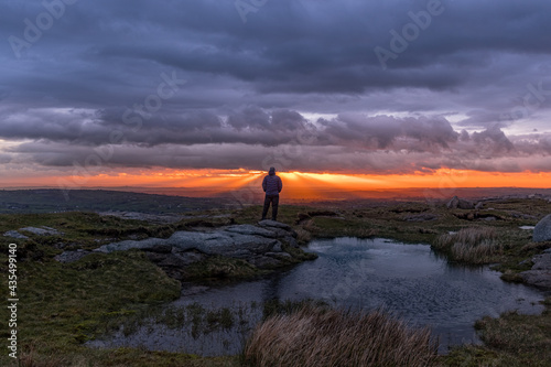 Sunset from Hen Mountain  western mournes  Area of outstanding natural beauty  County Down  Northern Ireland