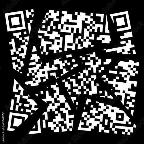 vector broken qr code