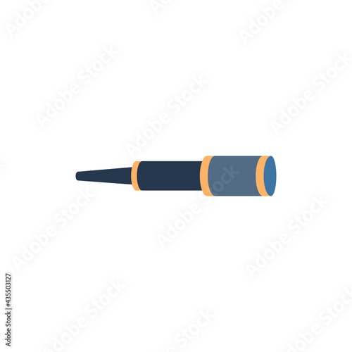 Optical and navigation spyglass or telescope, flat vector illustration isolated.