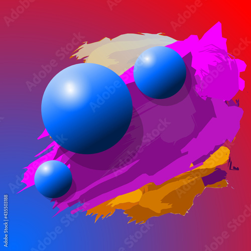 3d render of a bunch of colorful balloons and abstract splash
