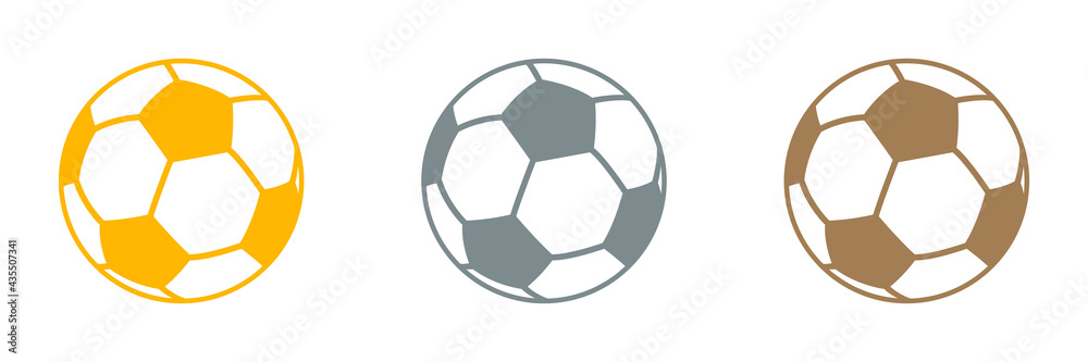 Fototapeta premium Soccer ball, set of icons. Web design.