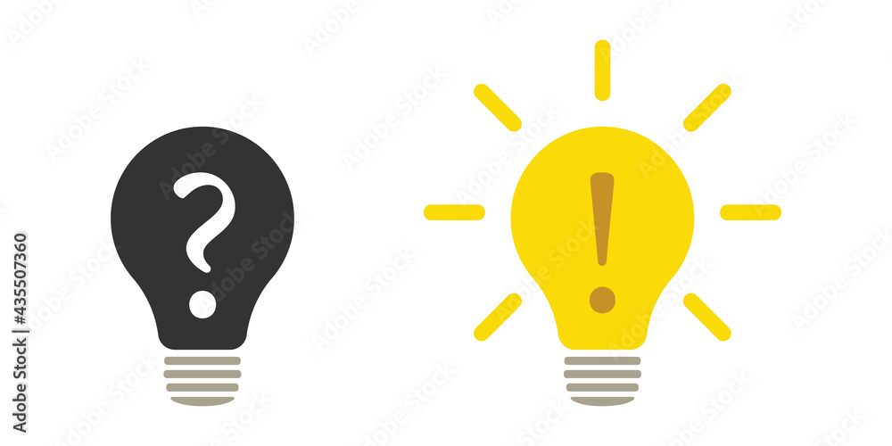 Question, information, idea and answer. Success concept. Lamp. Web design. Question, information, idea and answer. Success concept. Lamp. Web design.
