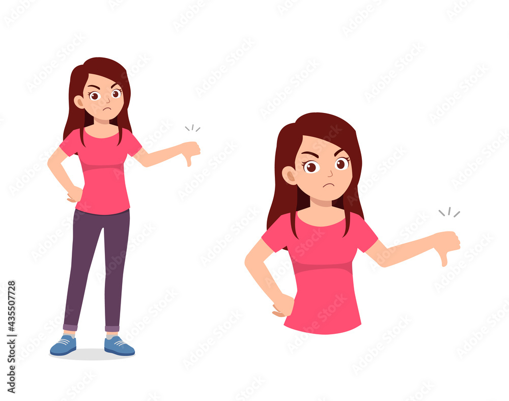 young good looking woman doing thumb down pose young good looking woman doing thumb down pose