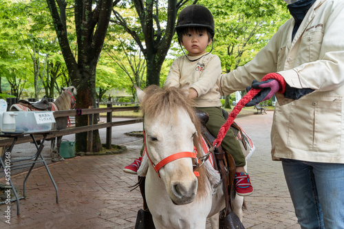 乗馬を体験する男の子 © jikoman