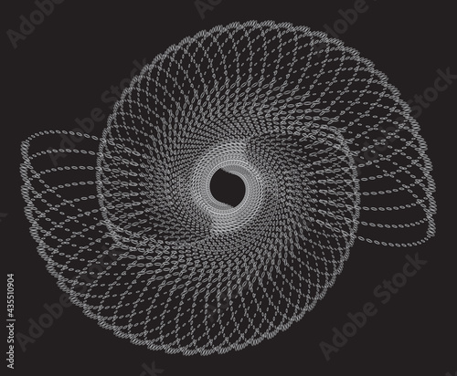 Dotted Halftone Vector Spiral Pattern or Texture. Background with Rings