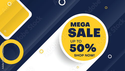 mega sale banner background. vector illustration