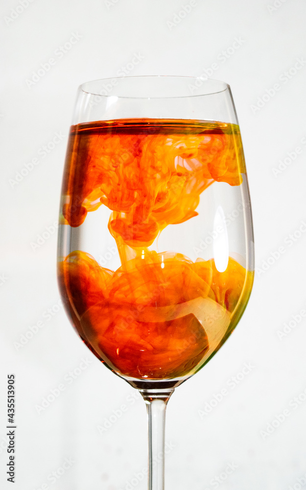 Mixed liquid in wine glass Mixed liquid in wine glass