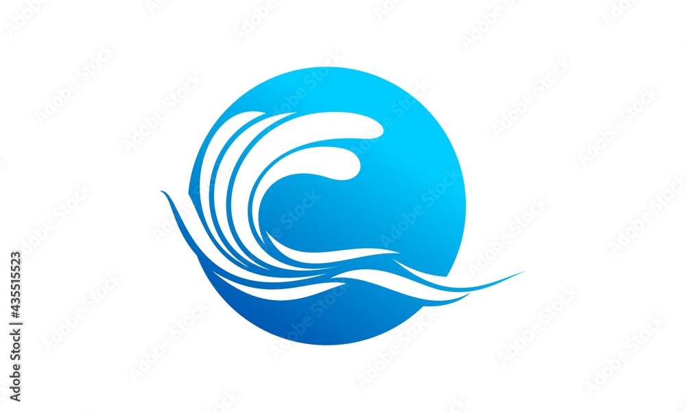 Fototapeta premium Beautiful wave logo