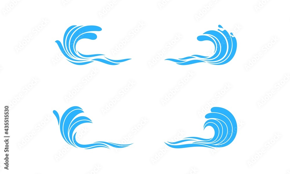 Big wave set illustration vector design Big wave set illustration vector design