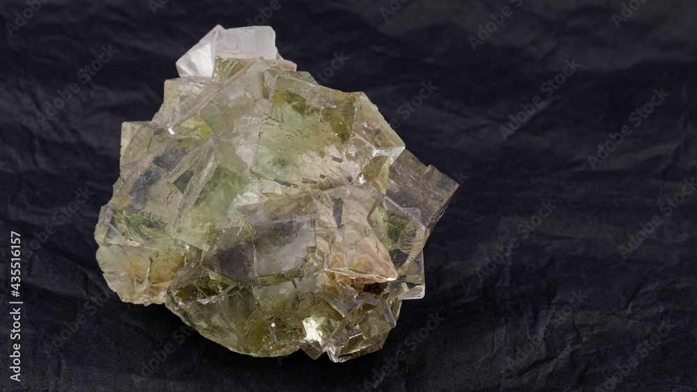 fluorite mineral stone on a black background