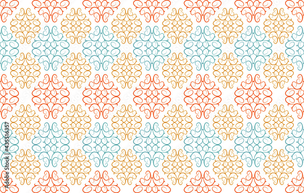 Fototapeta premium Ornament Indian tribal seamless pattern design. Ikat Aztec fabric carpet mandala ornament native boho chevron textile decoration patterns. Geometric carpet African American pattern vector illustration