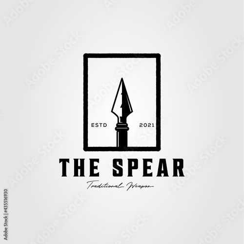 silhouette spear arrowhead sharp logo vector illustration design