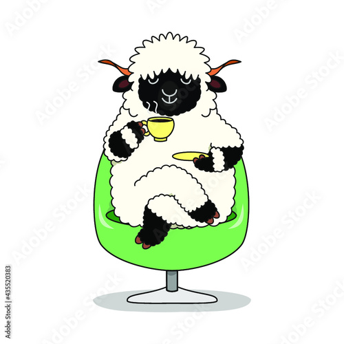 funny relaxing sheep