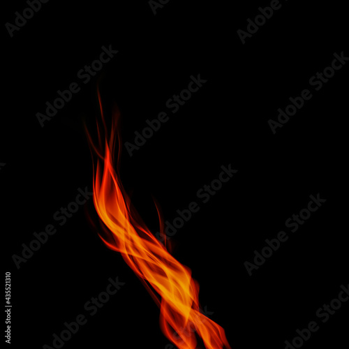 Magic fire on isolated background. Perfect explosion effect for decoration and covering on black background. Concept burn flame and light texture overlays. Stock illustration.
