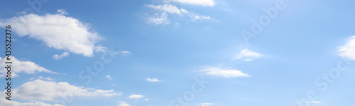 Beautiful blue sky with white clouds  banner design