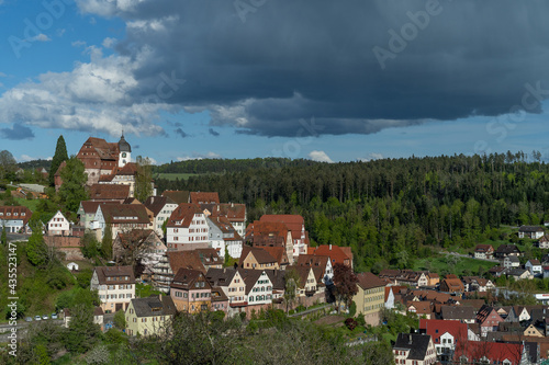 far village view from hill top