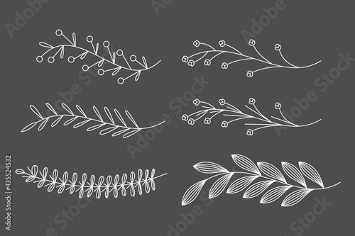 singleline illustration of a flower and leaf for cricut, design space, engraving, foilling, quilling photo