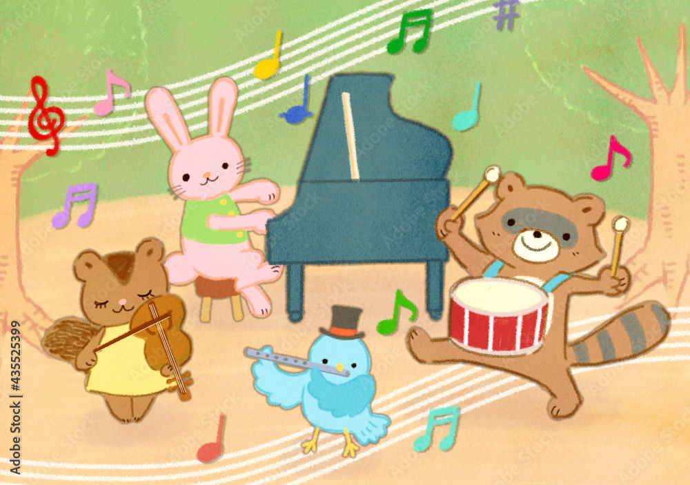 童謡山の音楽家のイラスト Stock Illustration Adobe Stock