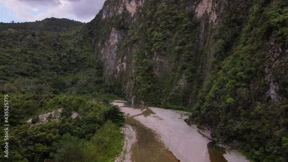 Flight over mountain river and natural environment Flight over mountain river and natural environment