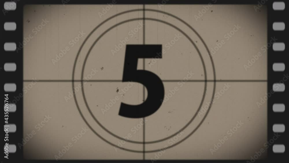 10 seconds countdown from ten to zero (retro projector style)