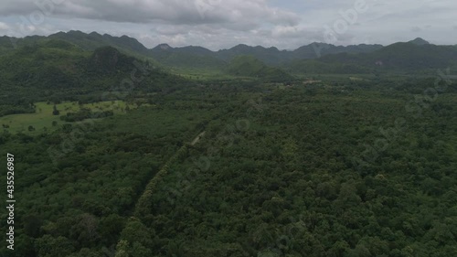 Hell Fire Pass death railway station aerial view Kanchanaburi Thailand photo