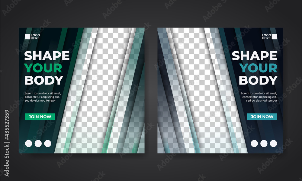 Fototapeta premium Flyer or social media post template sport themed