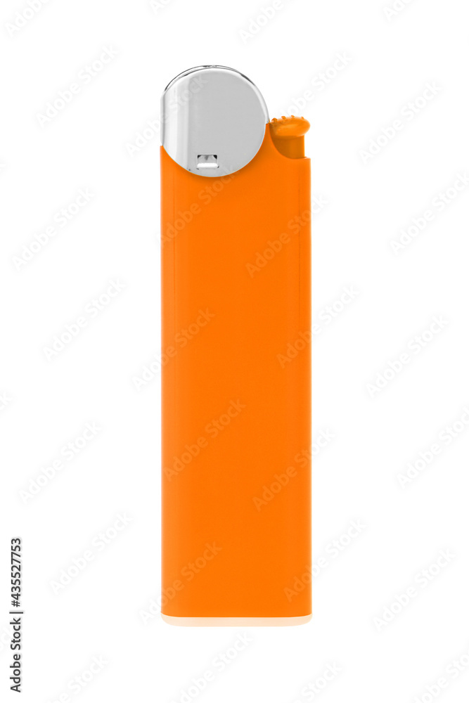 Orange Cigarette Lighter on white with clipping path Orange Cigarette Lighter on white with clipping path