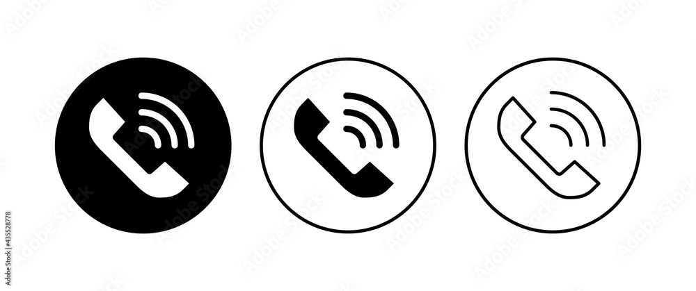 Call icon set. telephone icon vector. phone icon vector. contact us