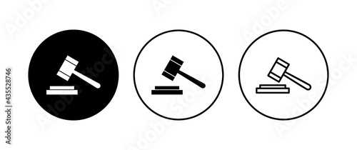 Gavel icon set. judge gavel icon vector. law icon vector. auction hammer