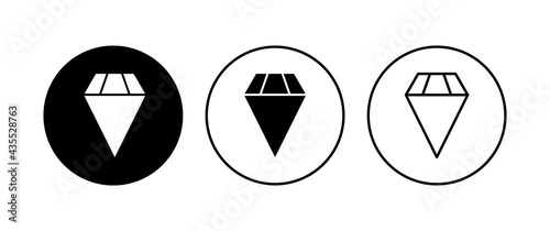 Diamond icon set. diamond gems vector icon.