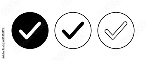 Check mark set. Check mark icon. Tick mark symbol vector