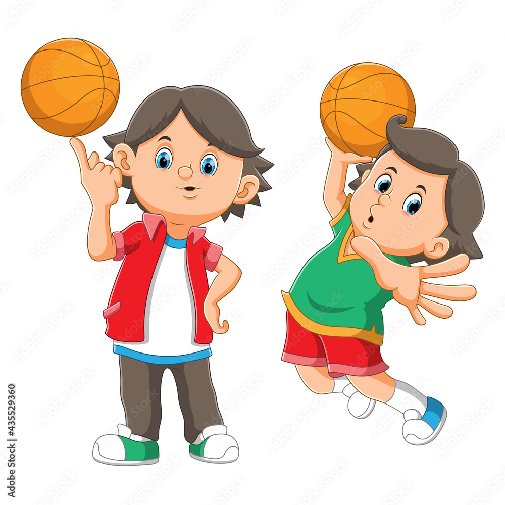 The collection of the cool boys playing the basket ball The collection of the cool boys playing the basket ball