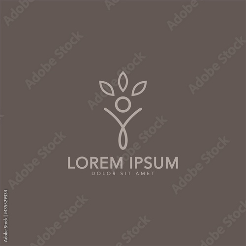 Vector templates of abstract green leaf logo designs - for medical, yoga, spa classes, beauty. Circles made with Vector leaves	