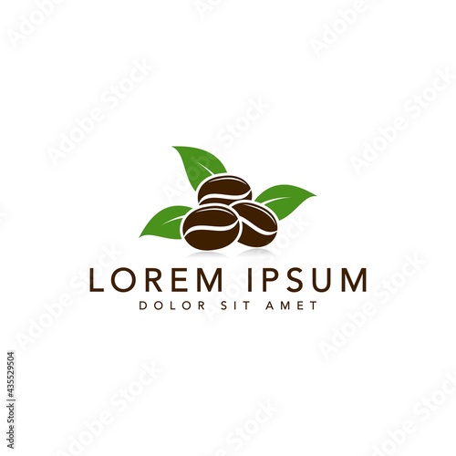 vector coffee bean logo design

