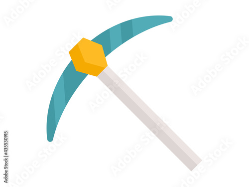 mining axe hammer single isolated icon with flat style