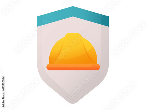 insurance labour protection shield single isolated icon with smooth style