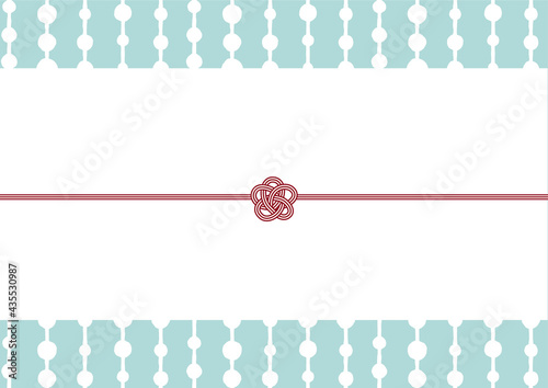 モダンでシンプルおしゃれな熨斗紙テンプレート　数珠玉　ブルー