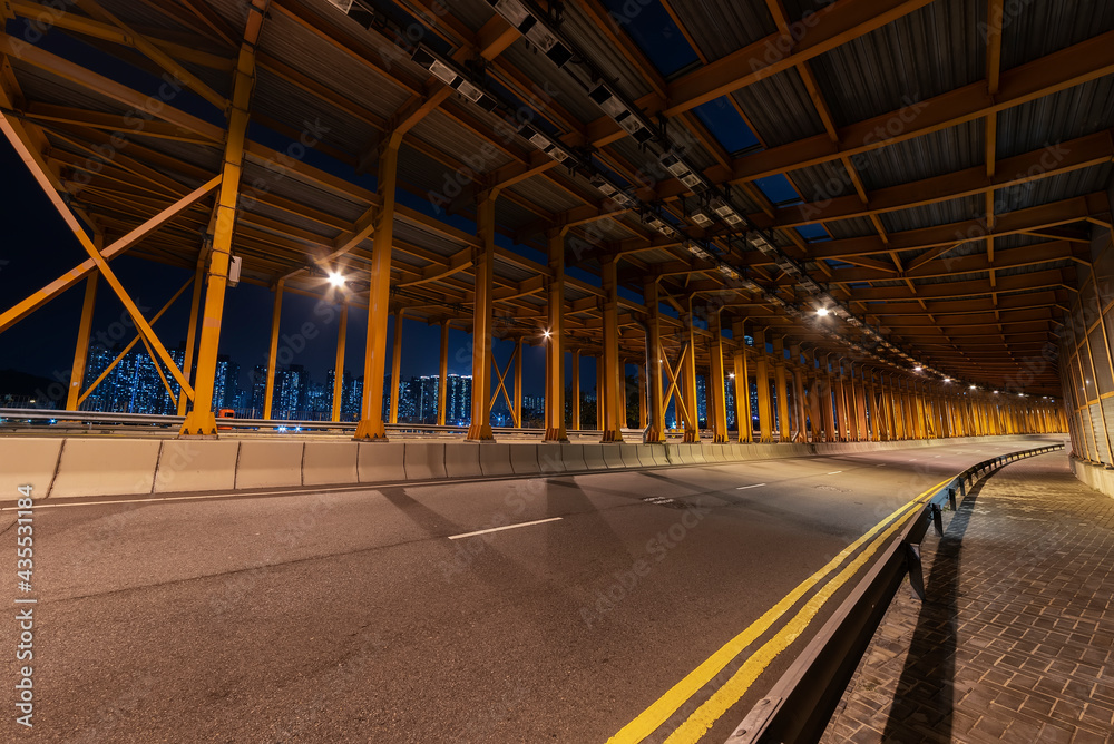 Empty tunnel in the dark. Transportation background Empty tunnel in the dark. Transportation background